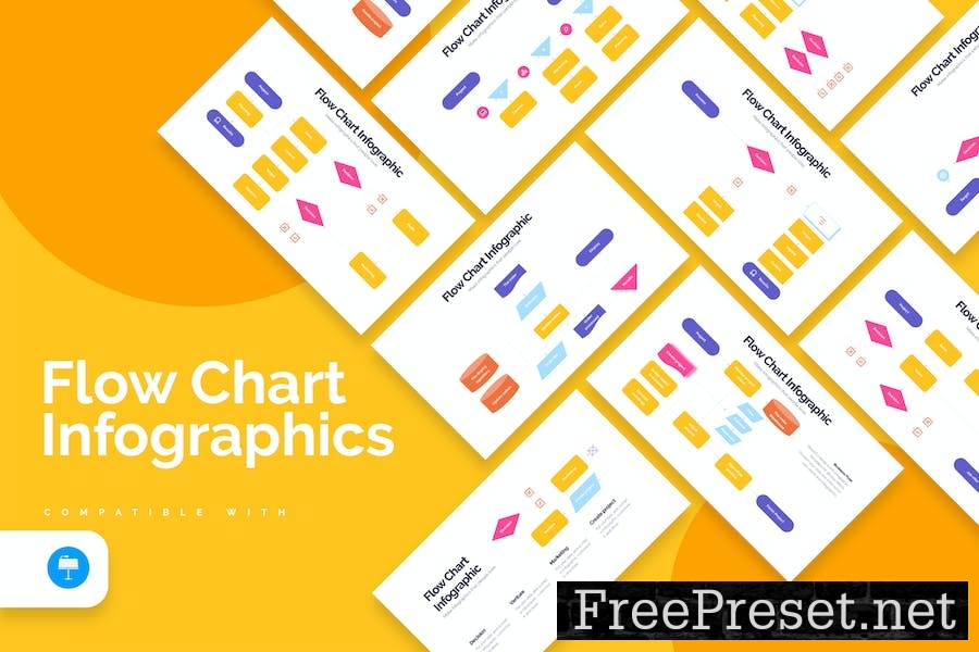 Business Flow Chart Keynote Infographics 64QB3DU