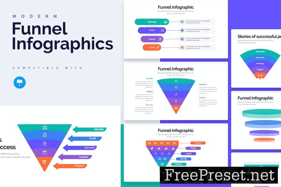 Business Funnel Keynote Infographics QJ39TL8