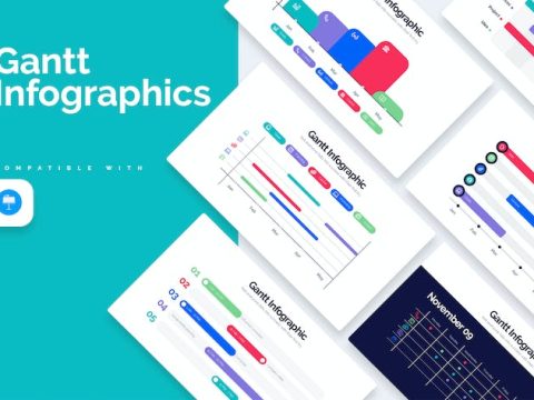 Business Gantt Keynote Infographics KDFZTRX