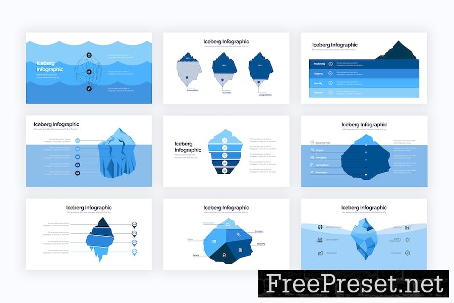 Business Iceberg Keynote Infographics NN79GDJ