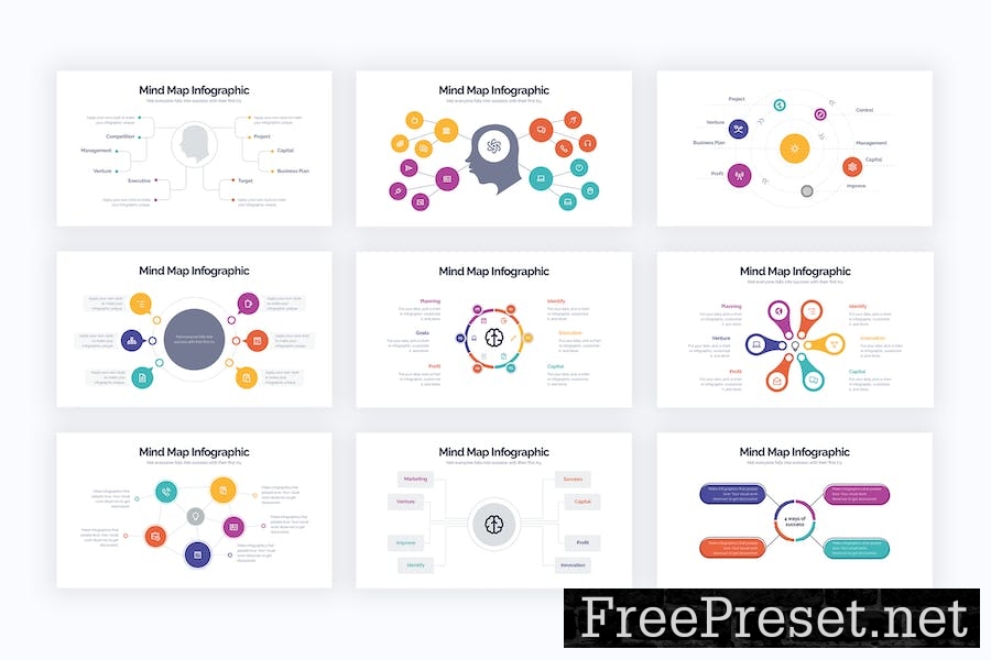 Business Mind Map Keynote Infographics 3Y397C4