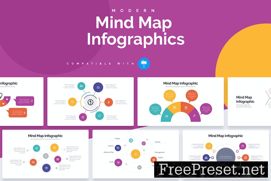 Business Mind Map Keynote Infographics 3Y397C4