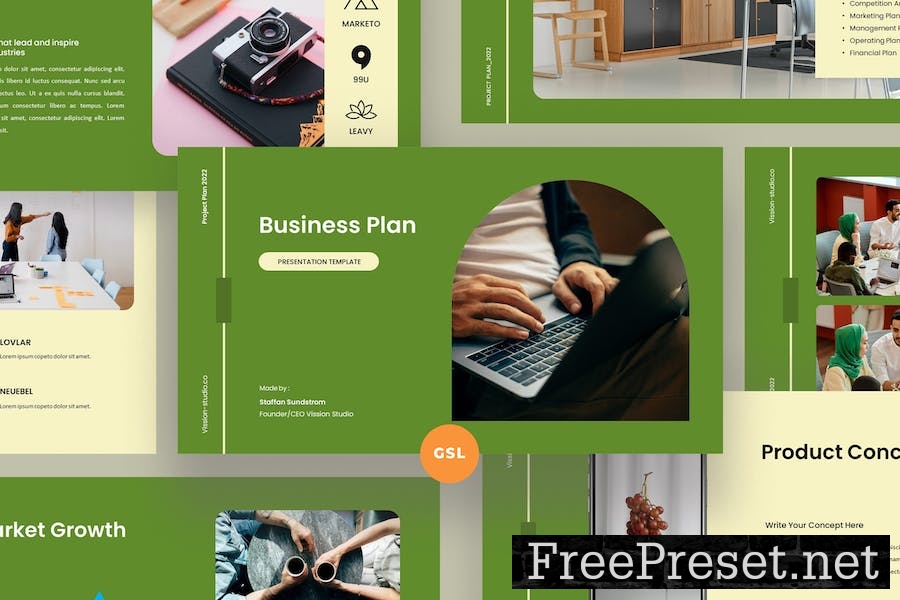 Business Plan Google Slides Template U788EBV