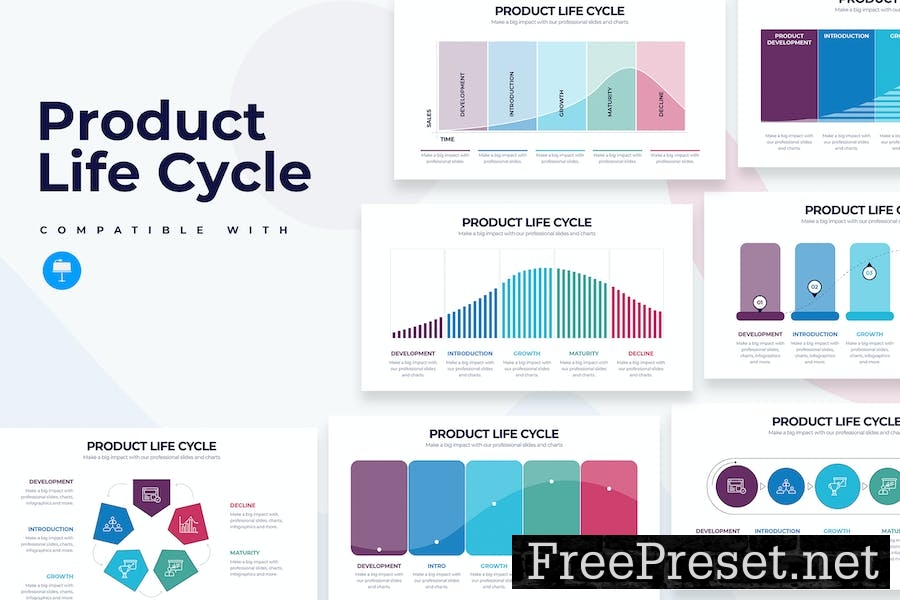 Business Product Life Cycle Keynote Infographics 8FUAHJ4