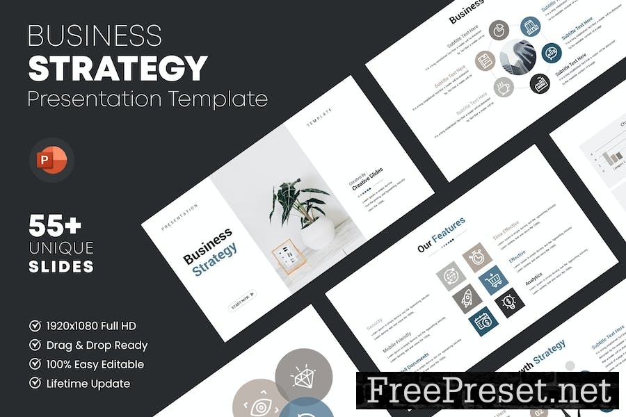 Business Strategy PowerPoint Template F4WW6R4