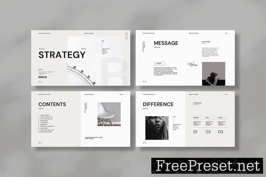 Business Strategy Presentation Template 9D534BZ