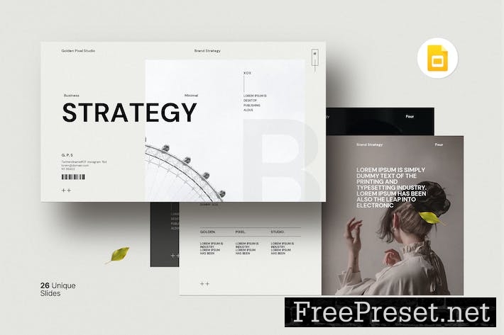 Business Strategy Presentation Template 9D534BZ