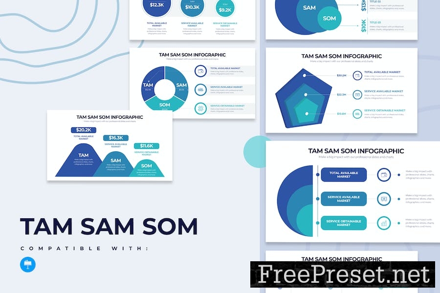 Business TAM SAM SOM Keynote Infographics CN5TS9X