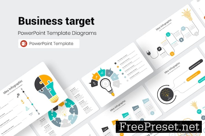 Business target Infographics PowerPoint PZT7GX6