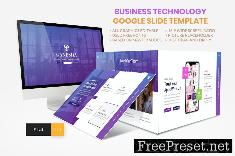 Business - Technology Google Slide Template 8UHAFLF