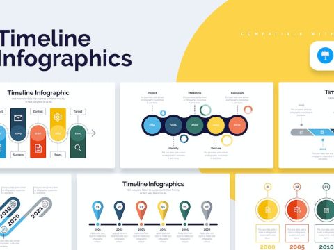 Business Timeline Keynote Infographics 77LEDEN