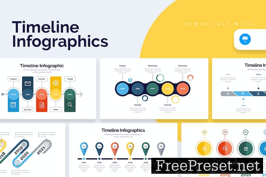 Business Timeline Keynote Infographics 77LEDEN