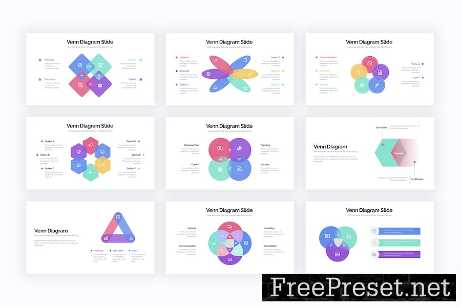 Business Venn Diagrams Keynote Infographics 6AKM438