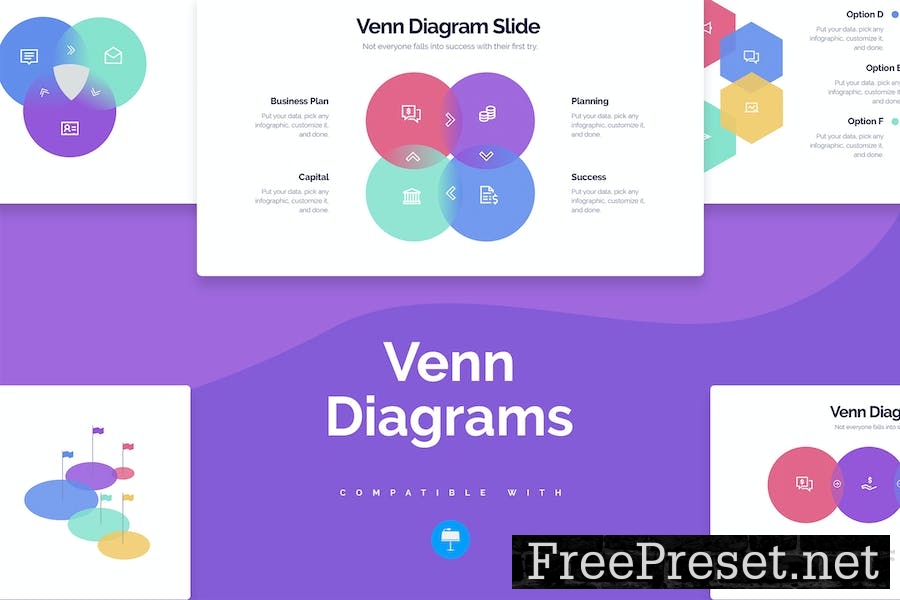 Business Venn Diagrams Keynote Infographics 6AKM438