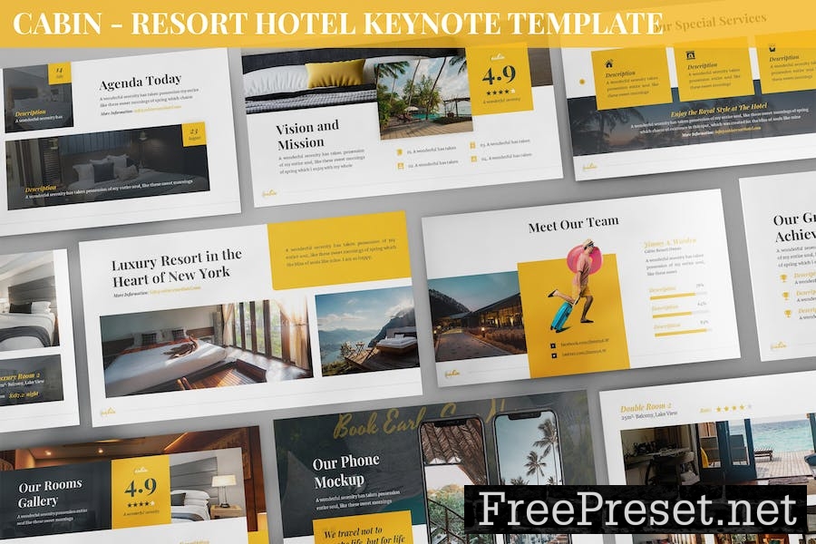 Cabin - Resort Hotel Keynote Template X8D7NYP