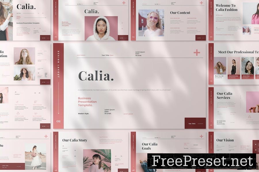 Calia Business Presentation Google Slide Template HA8VXRB