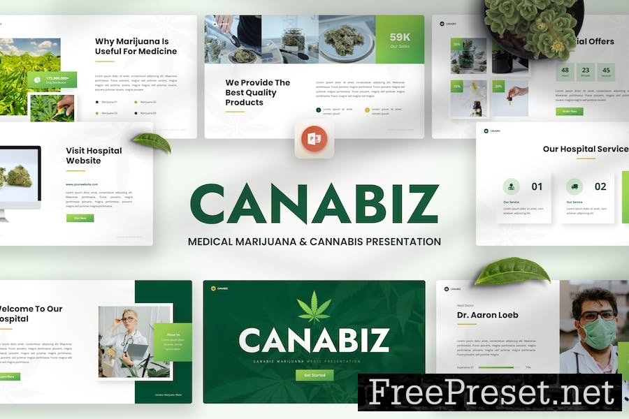 Canabiz - Medical Marijuana & Cannabis Powerpoint YDKQ2JU