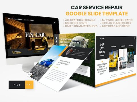 Car Repair Service Google Slide Template 6273RKD