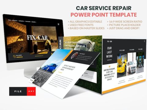 Car Repair Service Power Point Template VC2VJQE