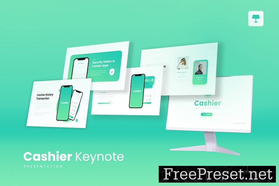 Cashier - Payment Mobile Apps Keynote Template JBF45UK