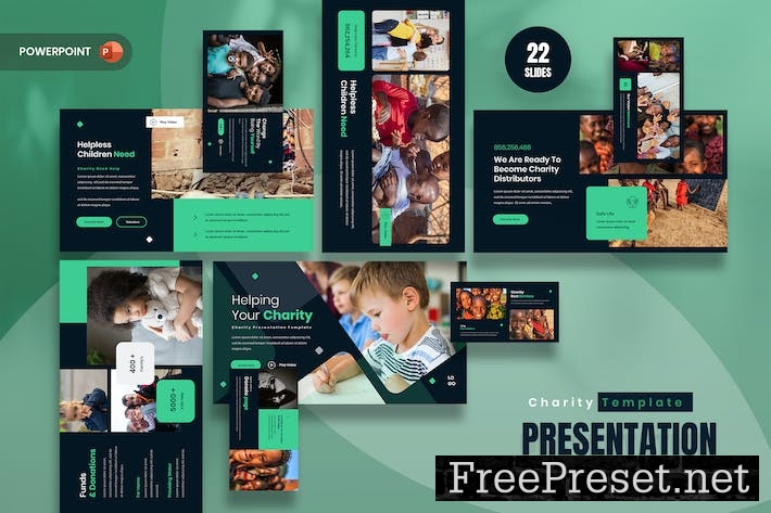 Charity PowerPoint Presentation Template EHD56AP