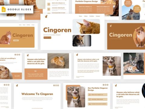 Cingoren - Cat Animal Google Slides Template 5U8U84Y