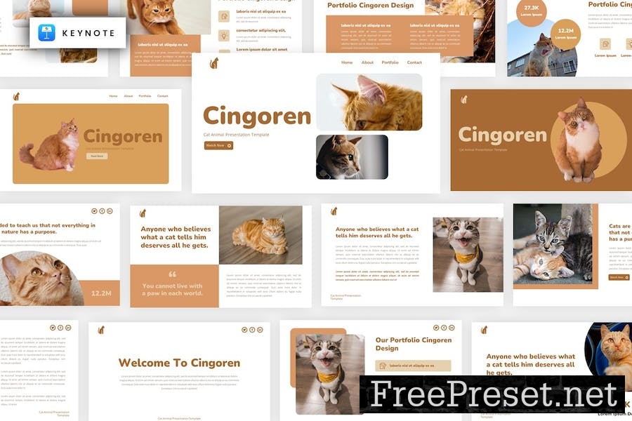 Cingoren - Cat Animal Keynote Template H5ZACHV