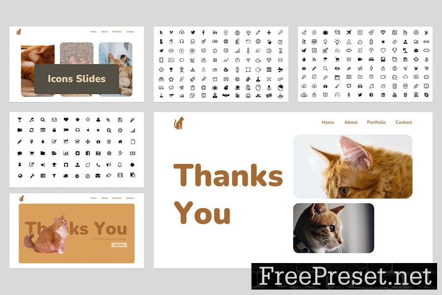 Cingoren - Cat Animal Powerpoint Template QYHE8C6