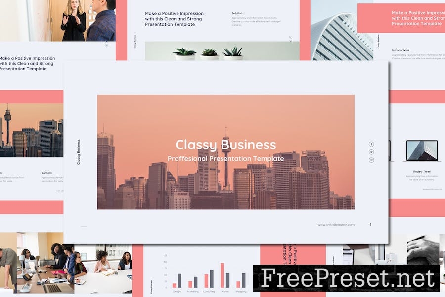 Classy Busines & Minimal Presentation Powerpoint 4NLASML