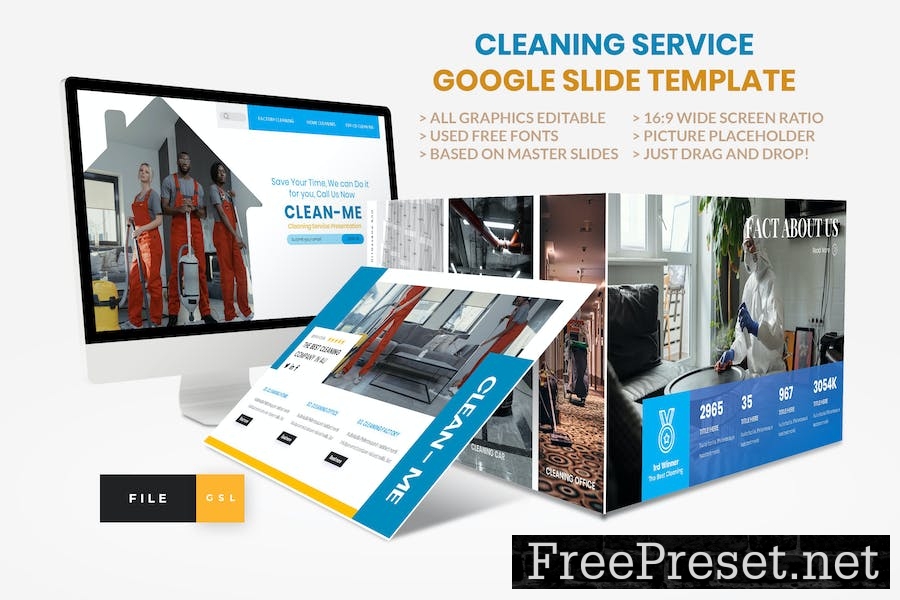 Cleaning Service Google Slide Template C462J24