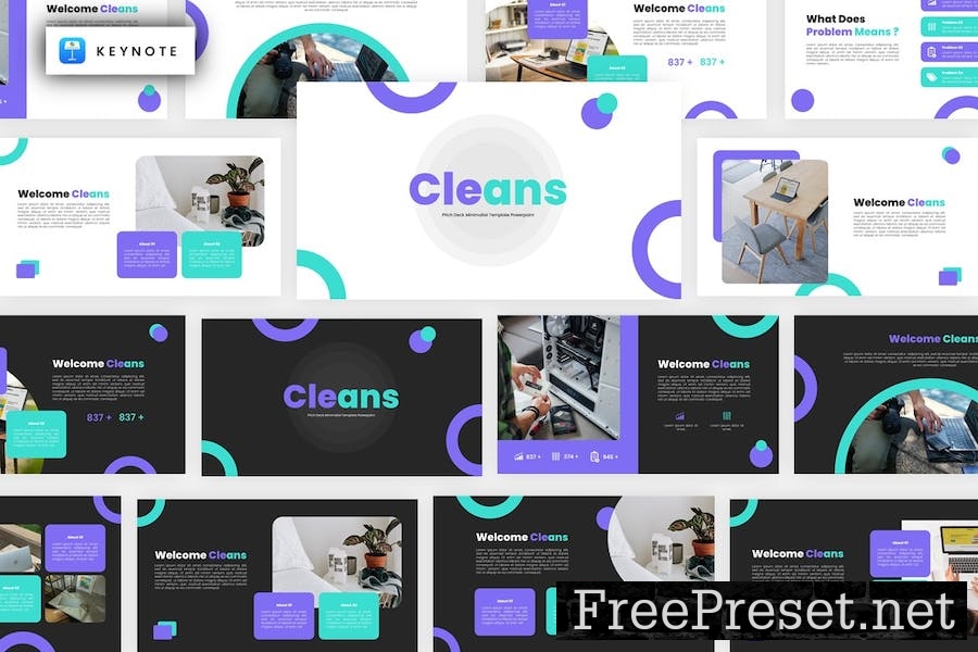 Cleans- Pitch Deck Minimalist Keynote Template 4HKP6UM