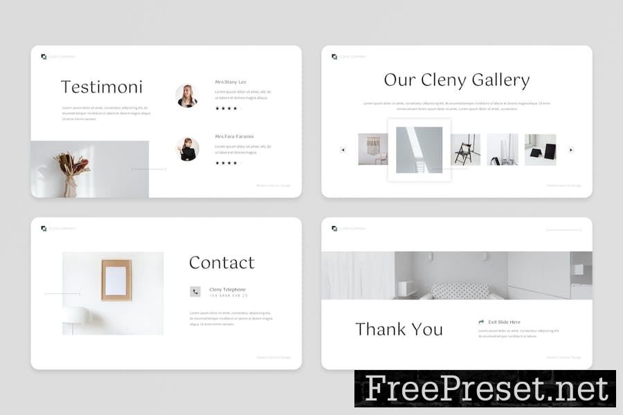 Cleny – Clean Modern Interior Keynote Template ZTGFRP5