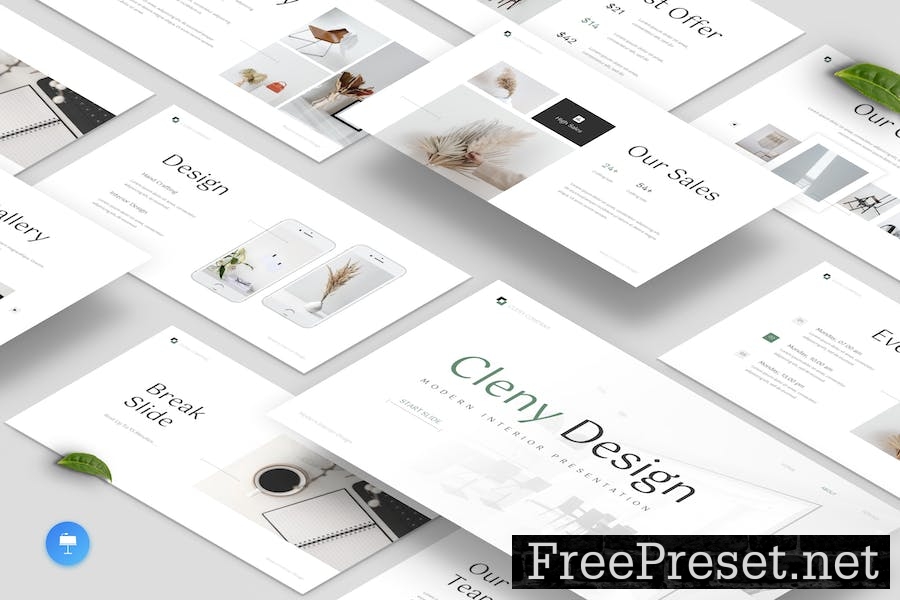 Cleny – Clean Modern Interior Keynote Template ZTGFRP5