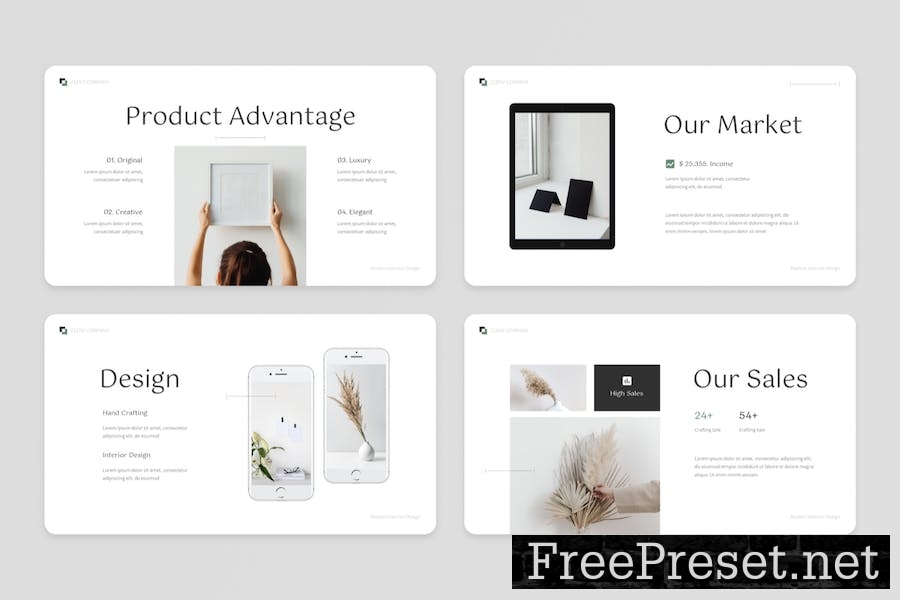 Cleny – Clean Modern Interior Powerpoint Template PBUVXHF