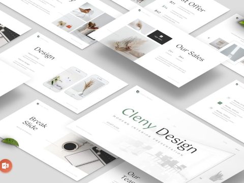 Cleny – Clean Modern Interior Powerpoint Template PBUVXHF