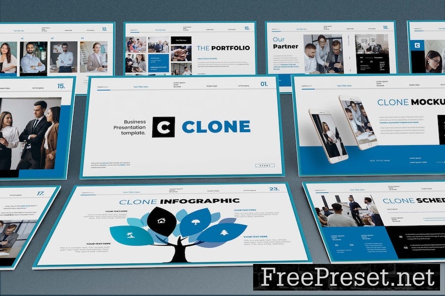 Clone Business Presentation Google Slide Template Y6PCZHS