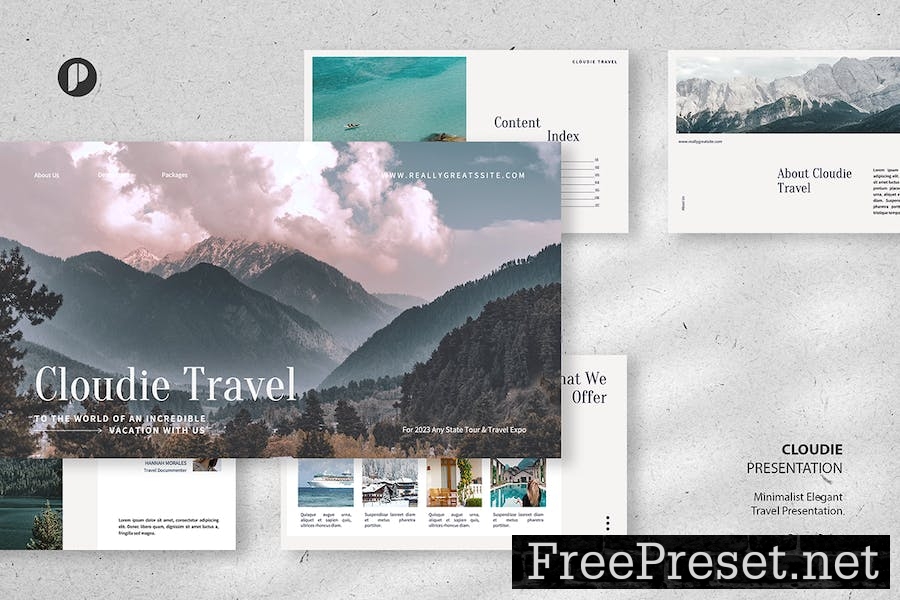 Cloudie – minimalist elegant travel presentation DU7F4HT