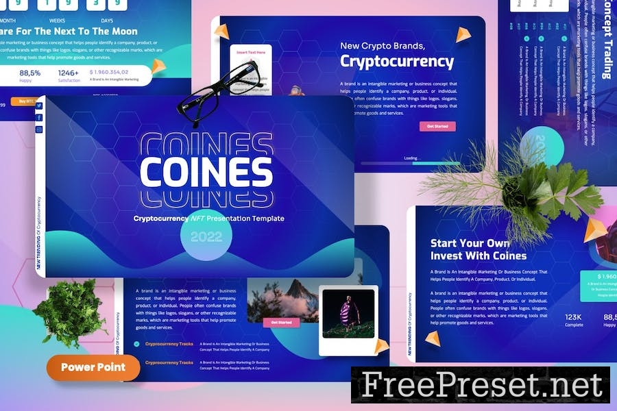 Coines - Cryptocurrency Powerpoint Templates 7NCFL53