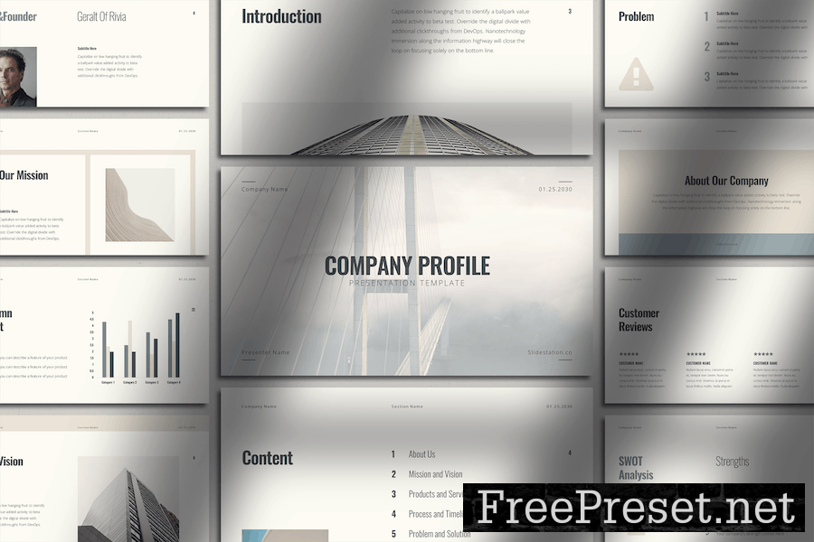 Company Profile Minimalist Keynote Presentation KC3F6RG