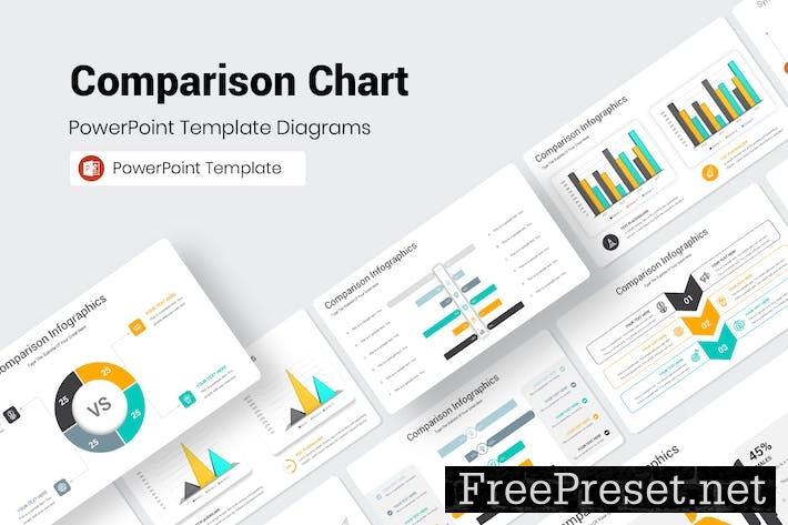 Comparison Chart PowerPoint Presentation Template QPGJD9U