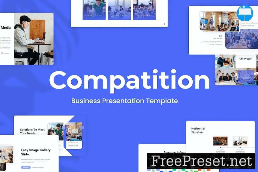 Compatition Blue Minimalist Business Keynote MCXMN68