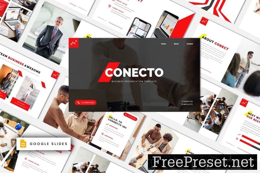 Conecto Corporate Business Google Slides Template 39LPZYL