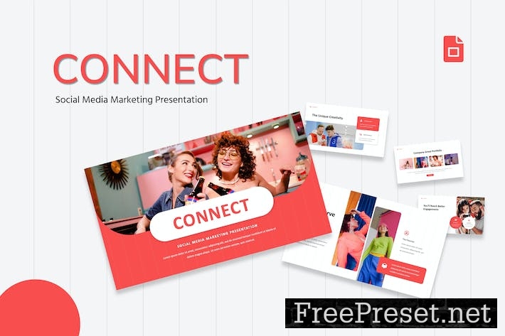 Connect - Social Media Marketing Google Slides 5BRPF2E