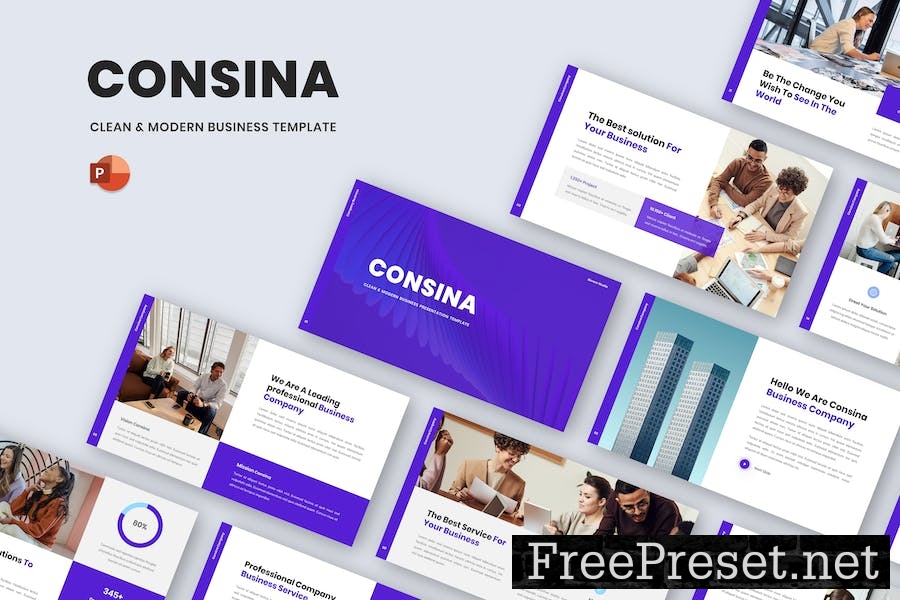 Consina - Modern Business Powerpoint Template F6RG4CY