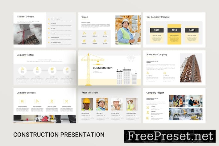 Construction Google Slides Presentation Template