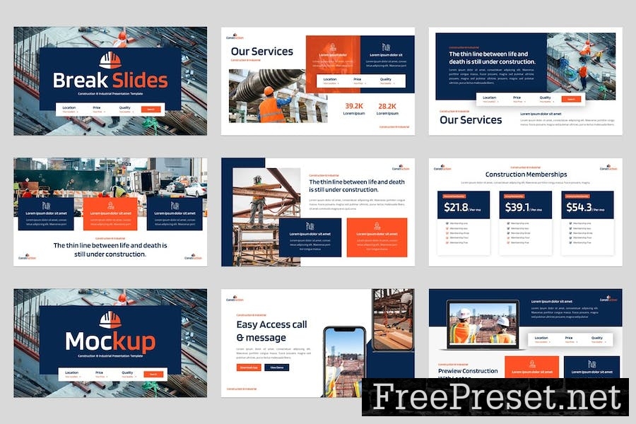 Construction & Industrial Google Slides Template 8NJC4QD