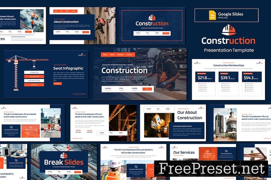 Construction & Industrial Google Slides Template 8NJC4QD