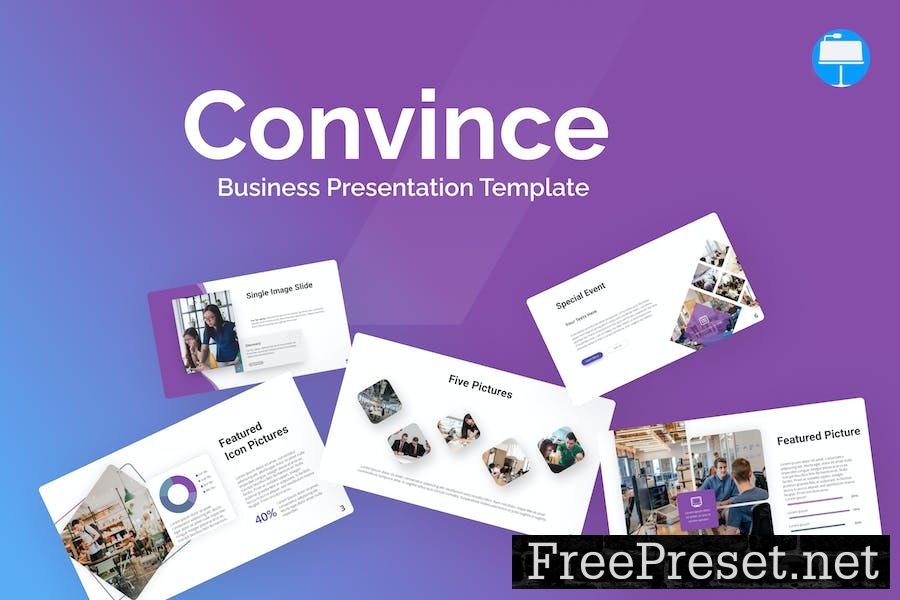 Convince Purple Creative Business Keynote LSEZ6NQ