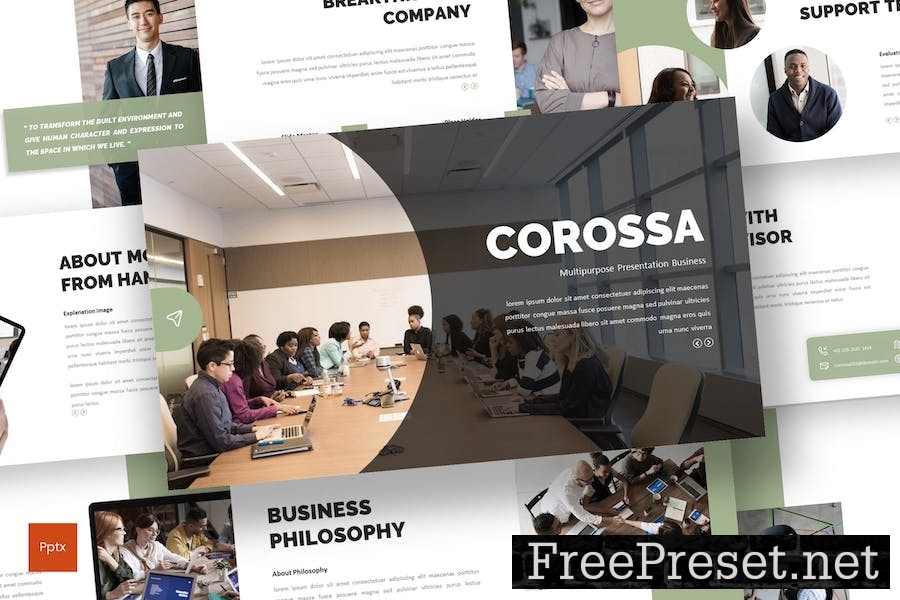 Corossa - Business Powerpoint Template Z8P87BV