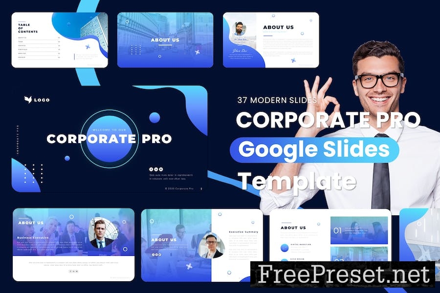 Corporate Pro Google Slides Presentation Template ZU5ZPJF